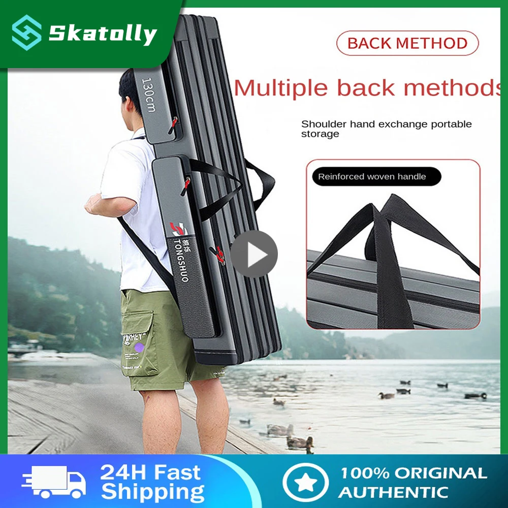 

Fishing Rod Case Storage Three-layer Fishing Gear Bag Multifunctional Oxford Cloth Fishing Rod Storage Portable Sea Rod Fishing