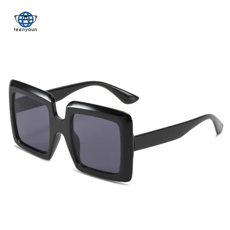 

Teenyoun New Big Square Frame Sunglasses Retro Square Big Frame Sun Glasses Women's Fashion Glasses Gafas De Sol