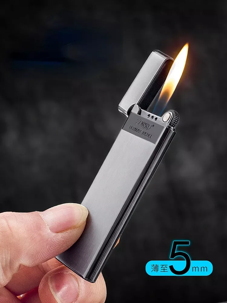 

ZORRO ultra-thin inflatable lighter creative grinding wheel type lightweight portable personality tide men smoking accessories