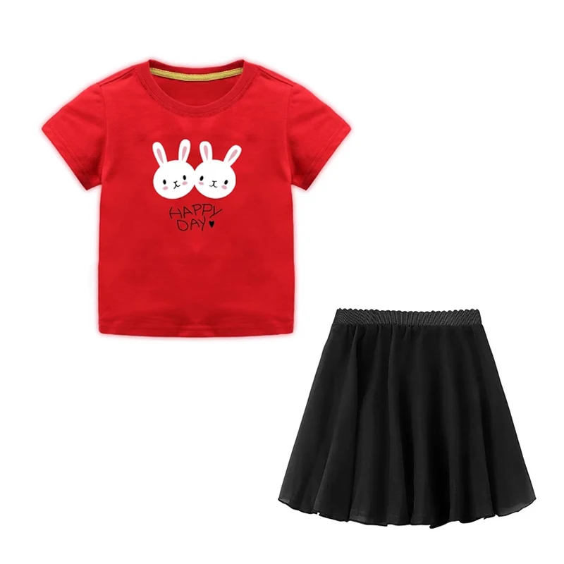 

NIGO девушки красный Повседневный короткий рукав юбка костюм # nigo31636