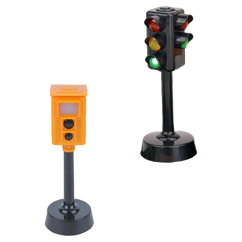 

2 Pcs Traffic Light Toy Kids Signs Toys Model Flash Playthings Educational Mini Cosplay