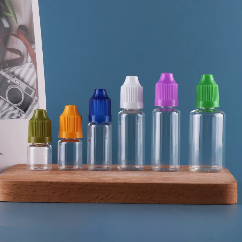 

5PCS3ml-100ml Plastic Dropper Bottle PET Squeeze Bottle Essential Oil Vase with Child Protective Cap Liquid Fine Tip DIY Craft