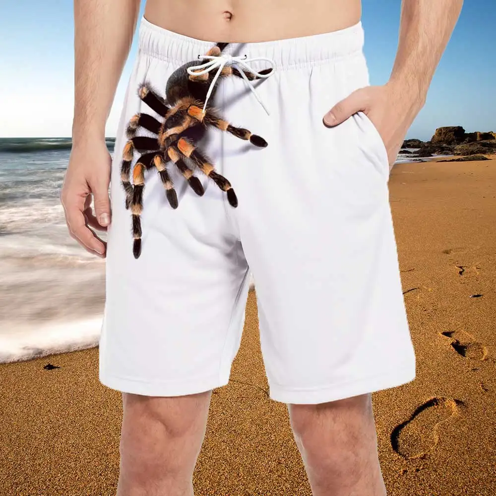 2022 New Summer Beach Fashion Poisonous Spider Printing Men's Shorts Casual Board Shorts Bermuda Mens Short Pants Mesh Cloth