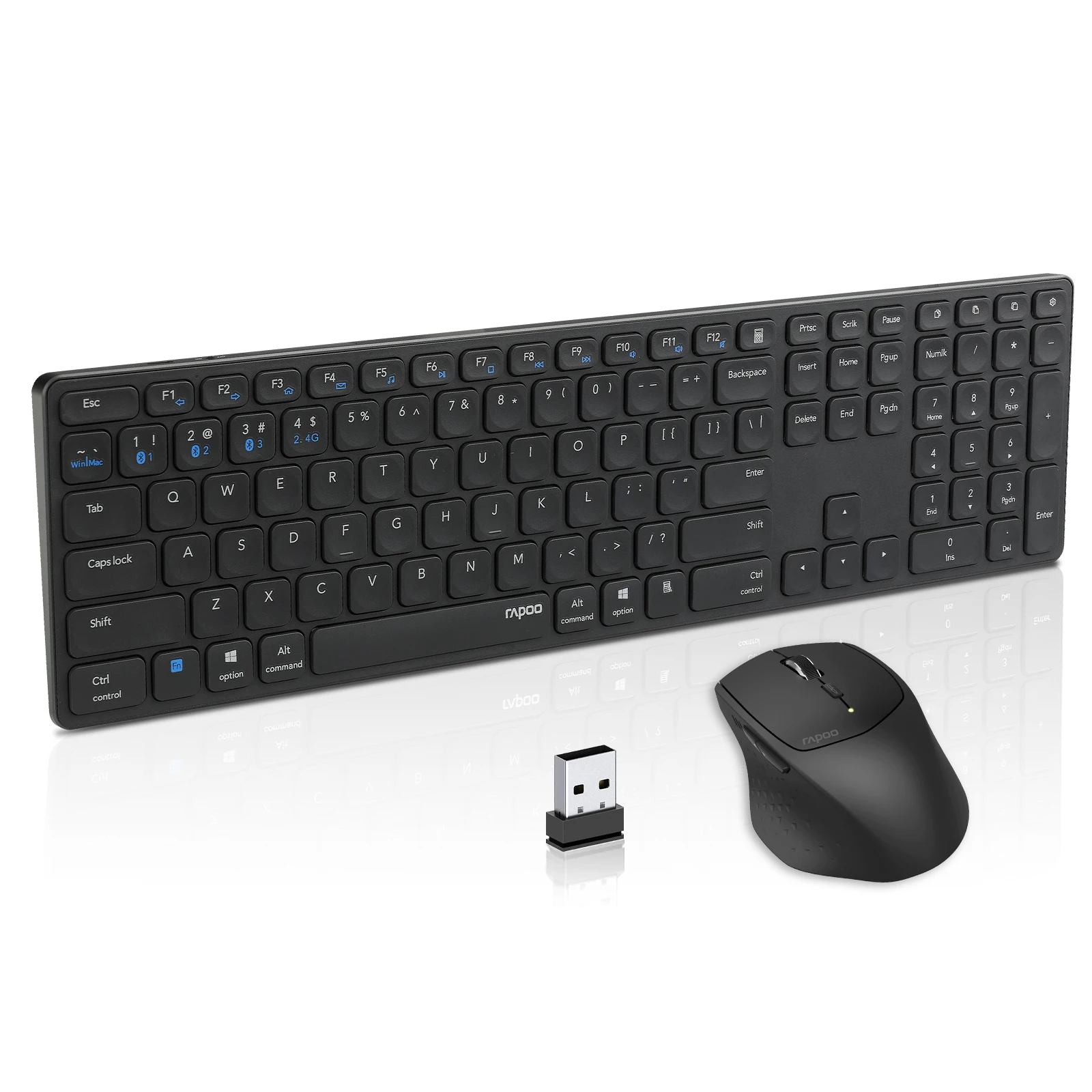 And Mouse Combo Bluetooth 3.0/5.0 And 2.4g Windows And Mac Full Size