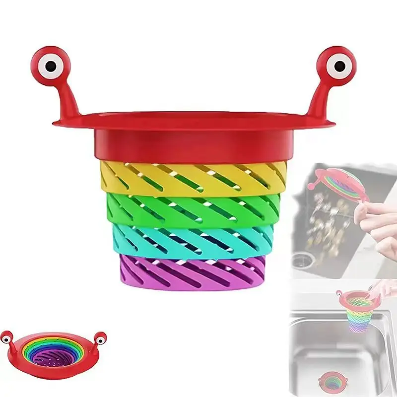 

Foldable Sink Filter Corrosion Resistant To Prevent Clogging Rainbow Filter Kitchen Gadgets Garbage Filter Toilet Floor Drain