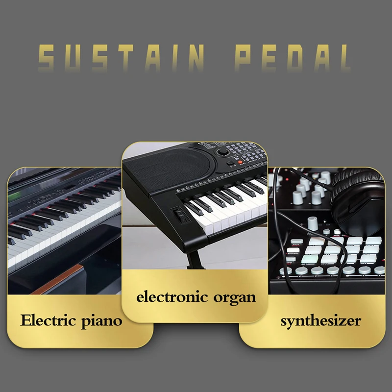 Piano Sustain Pedal 6.5 Round Socket Pedal Auxiliary Metal Polarity Reversal Resistant To Stepping Electronic Keyboards Pedal