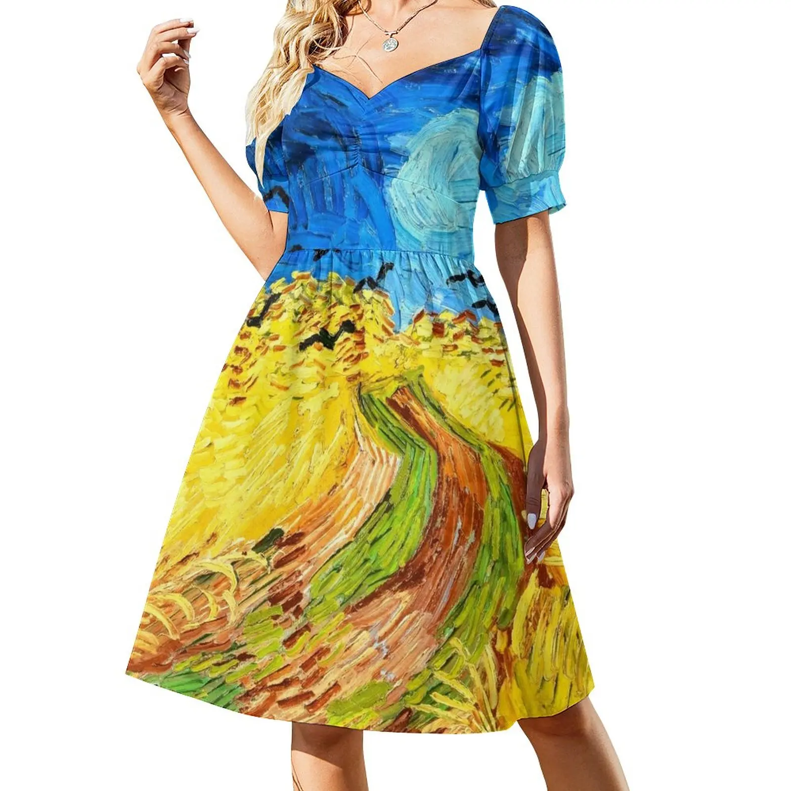 Платье для подружки невесты с длинным рукавом воротником