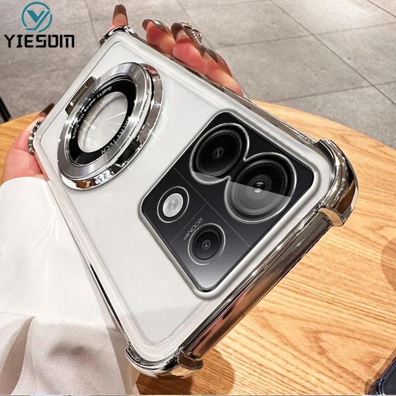 Магнитная подставка прозрачный противоударный чехол для телефона Redmi Note 13 4G/Note Pro