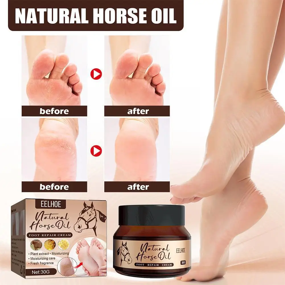 

Horse Oil Foot Cream Anti-Drying Crack Repairs Heel Skin Peeling Dead Feet Care Moisturizing Mask Hand Foot Removal Cracked P8Y4