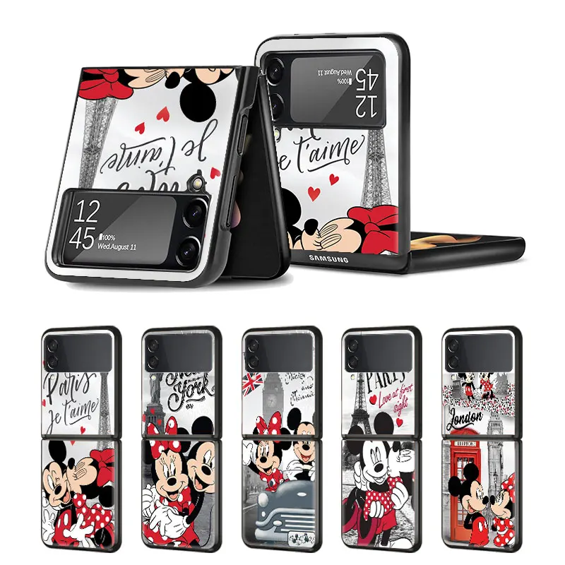 

Cover Phone Case for Samsung Galaxy Z Flip Flip3 5G Shell Coque Soft Luxury Funda Fashion Original Mickey Minnie Mouse Disney