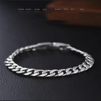 vintage trend s925 sterling silver cuban chain bracelet fashion mens niche design silver jewelry europe retro style couple gift