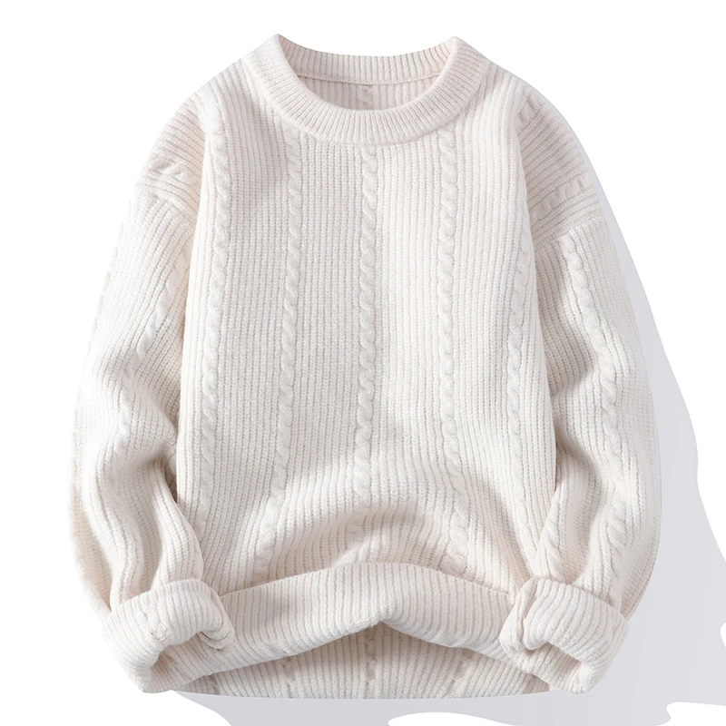 Autumn Trend Outerwear Men's Sweater 2022 New Round Neck Twist Design Youth Knitwear