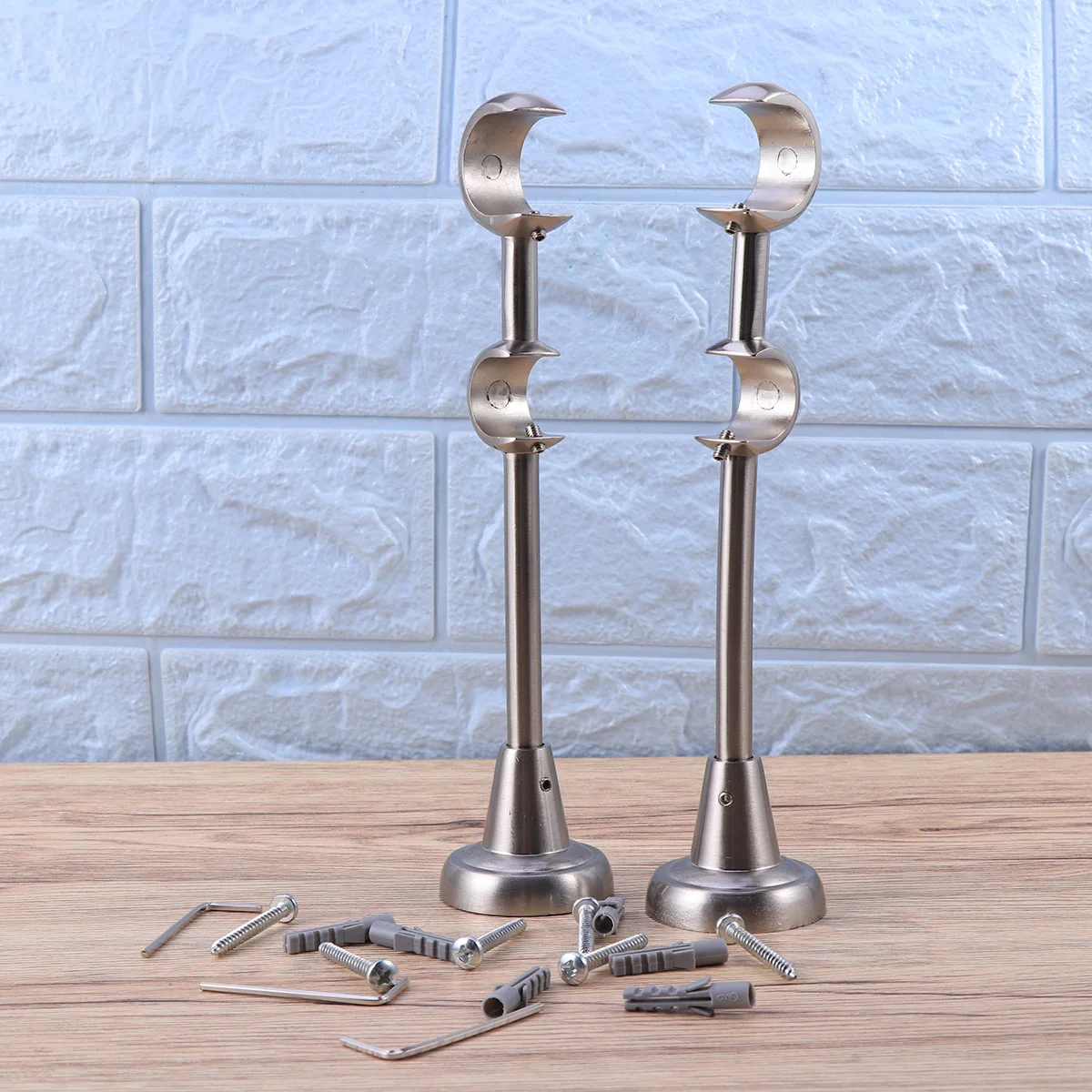 

Curtain Rod Rods Ceiling Mountdrilling Pocket Rustic Windows Shower Double Bracket Tension