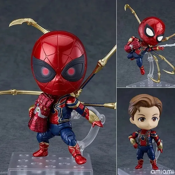 

Marvel Spiderman Avengers Infinity War Iron Spiderman Infinity Gauntlet Thor hammer BJD Super Hero Cute Figure Model Toys