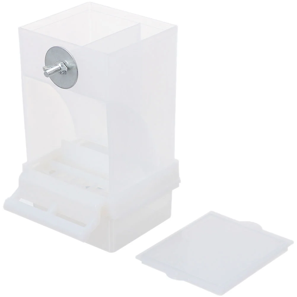 

Bird Cages Cockatiels Food Bowl Feeding Buckle White Acrylic Bowls Hanging Feeder Automatic