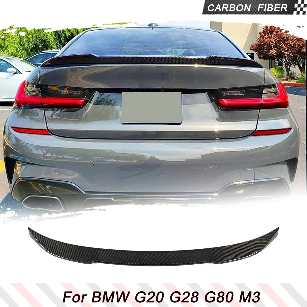 

Автомобильный спойлер из углеродного волокна для багажника, гоночный спойлер для BMW 3 серии G20 G28 G80 M3 320i 330i 2018-2023, задний спойлер, крыло, Заводская поставка
