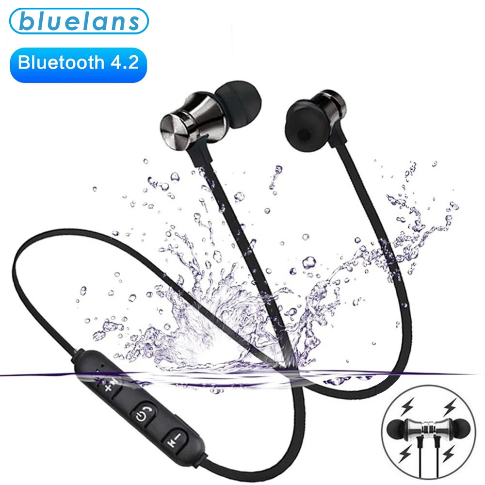 

Magnetic Bluetooth Wireless Stereo Earphone Sport Headset For iPhone X 7 8 Samsung S8 Xiaomi Huawei Waterproof Earbuds With Mic