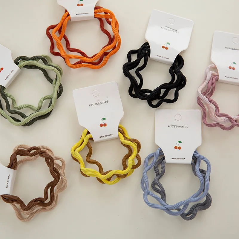 

4pcs/set Girls Solid Color Big Rubber Band Ponytail Holder Gum Headwear Elastic Hair Bands Korean Girl Hair Accessories Ornament