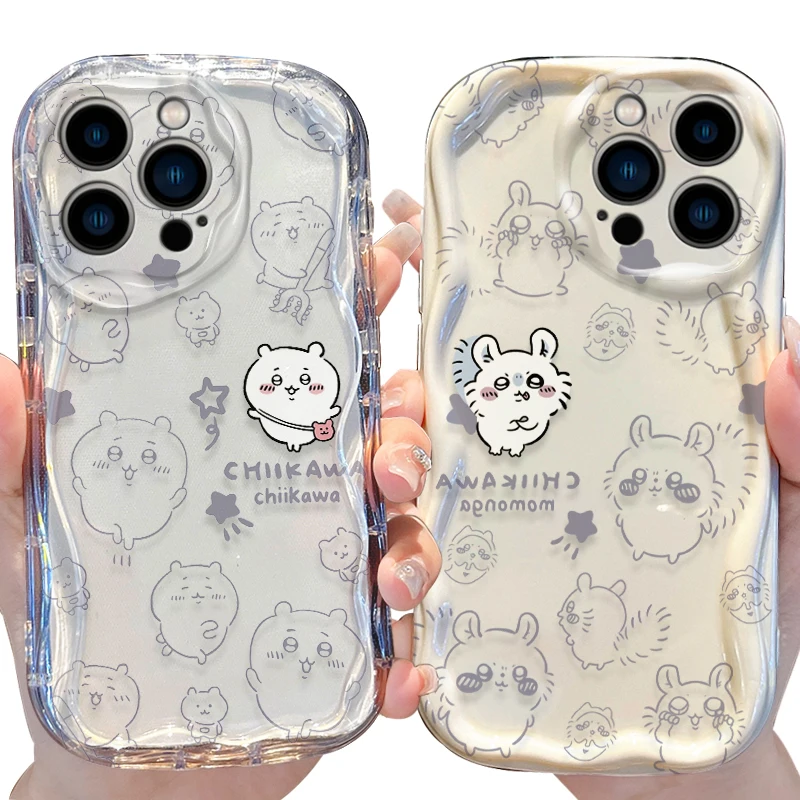 Чехол C-Chiikawas Wave для iPhone 16 15 14 Pro Max 13 12 Mini 11 XS X XR 8 7 Plus SE 2022 2020 мягкая противоударная