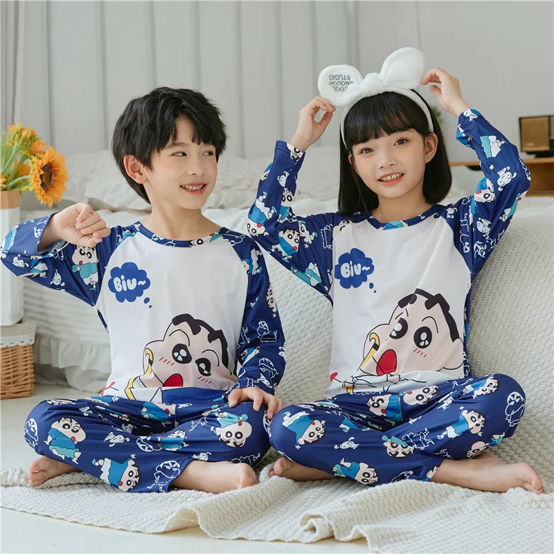 

Disney 2022 Cotton Children Pajamas Set Autumn Long Sleeve Cartoon Printing Sleepwear Boys for Girls Home Clothing Sleepwear S