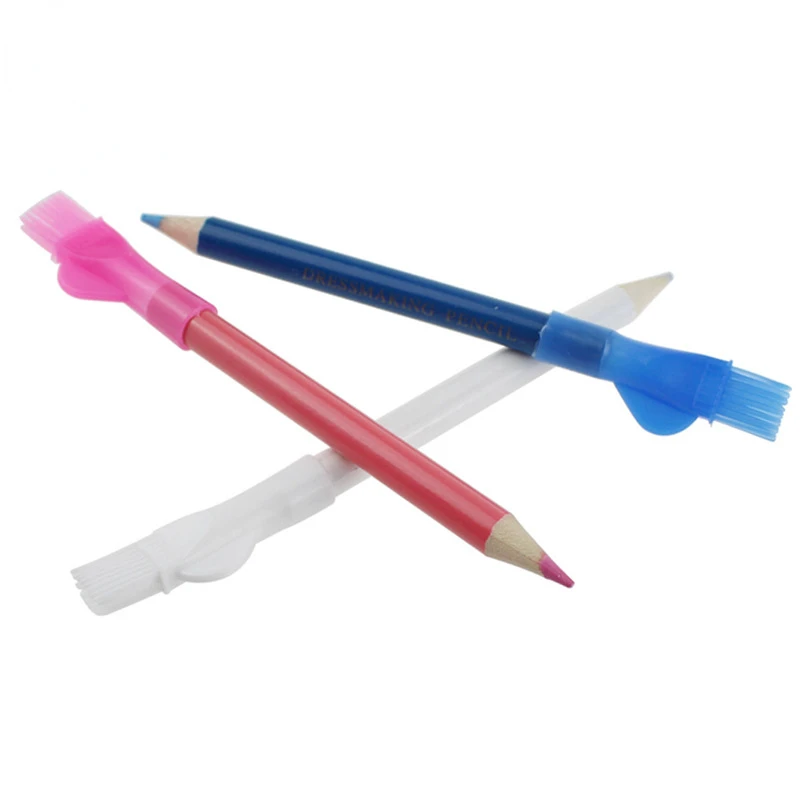 3Pcs/Set Tailor Pen DIY Tailoring Scratches Chalk Tailor Pen with Brush Cloth Marker Color Drawing with A Pen