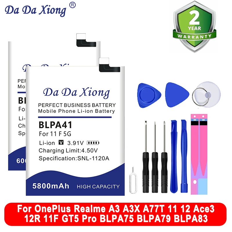 BLPA83 BLPA77 BLPA41 BLPA31 BLPA25 BLPA75 Аккумулятор для OnePlus Realme A3 A3X A77T 11 12 Ace3 12R 11F GT5 Pro BLPA79