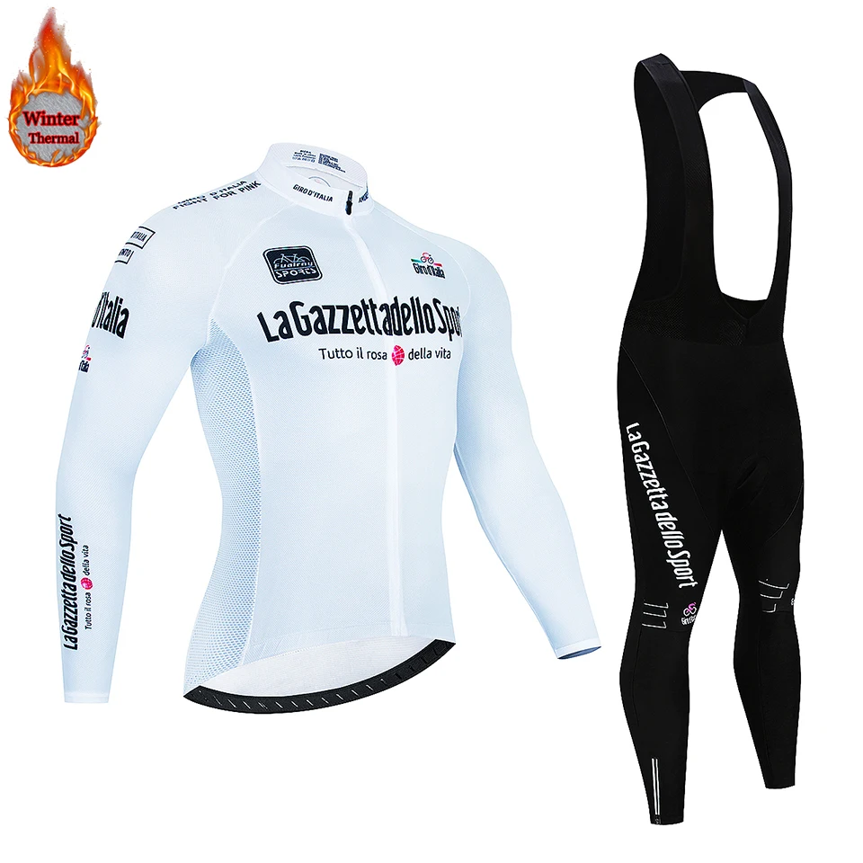 

Tour Of Italy Warm Winter Thermal Fleece Cycling Jersey Sets Men Outdoor Riding MTB Ropa Ciclismo Bib Pants Set Cycling Clothing