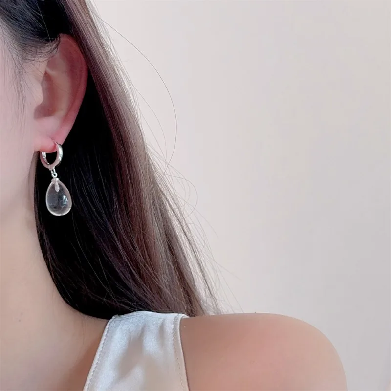 Minar новые минималистичные прозрачные серые акриловые серьги-кольца с каплями