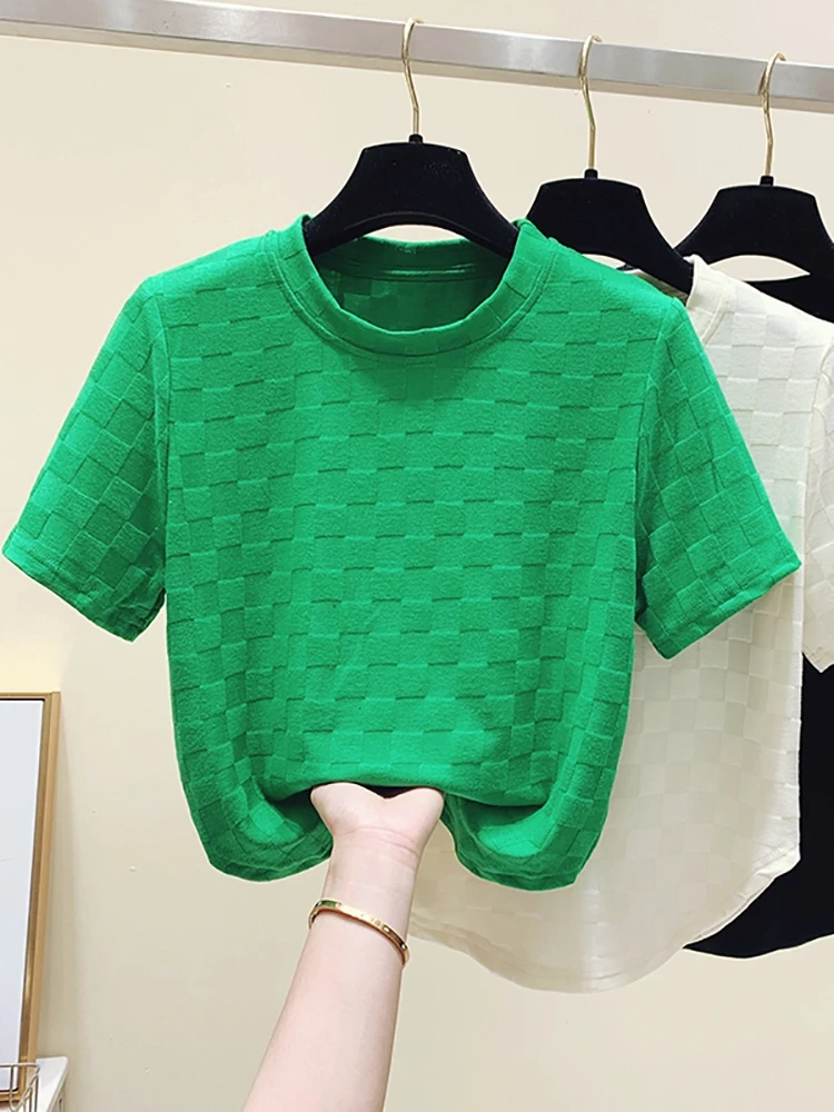 

BOBOKATEER O-Neck Ladies Tops For Women Summer Woman Tshirts Tee Shirt Femme Fashion T-shirty Damskie Short Sleeve Poleras Mujer