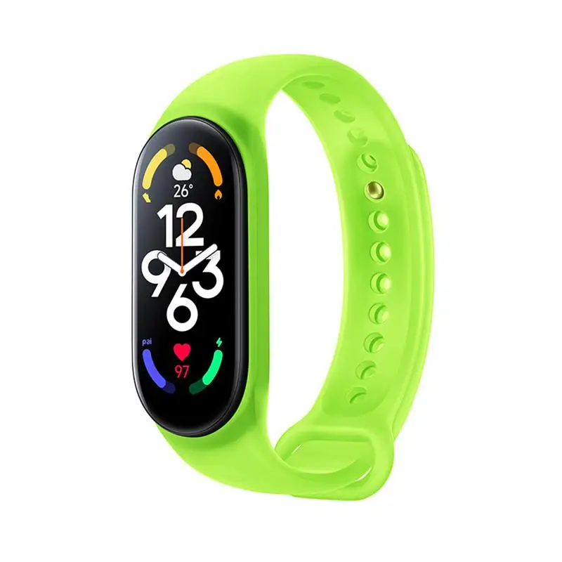 

Replacement Bands For M-i Band 7/6/5 Soft Waterproof TPU Wristbands Sport Wrist Strap For Adults Kids 2 Fluorescent Colors