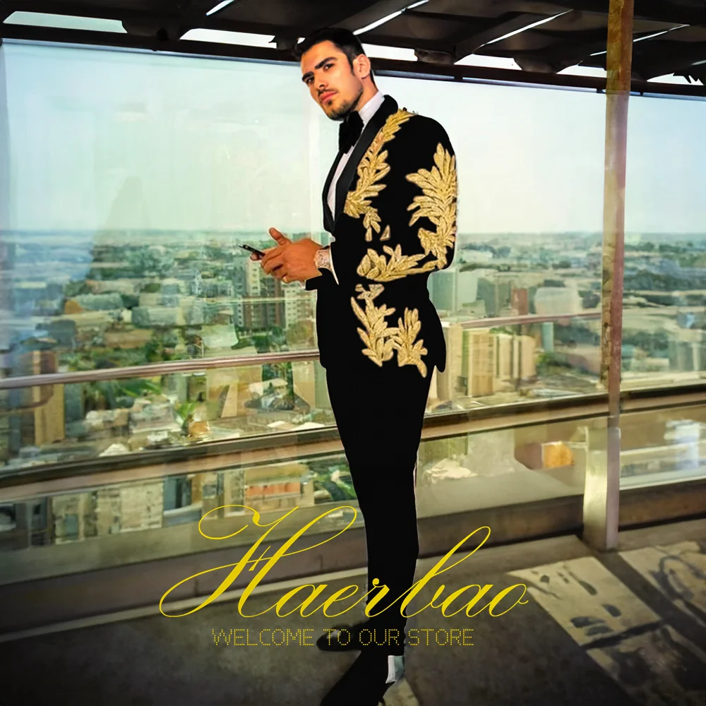 Мужской смокинг с принтом мужские костюмы для свадьбы выпускного вечера мужчин