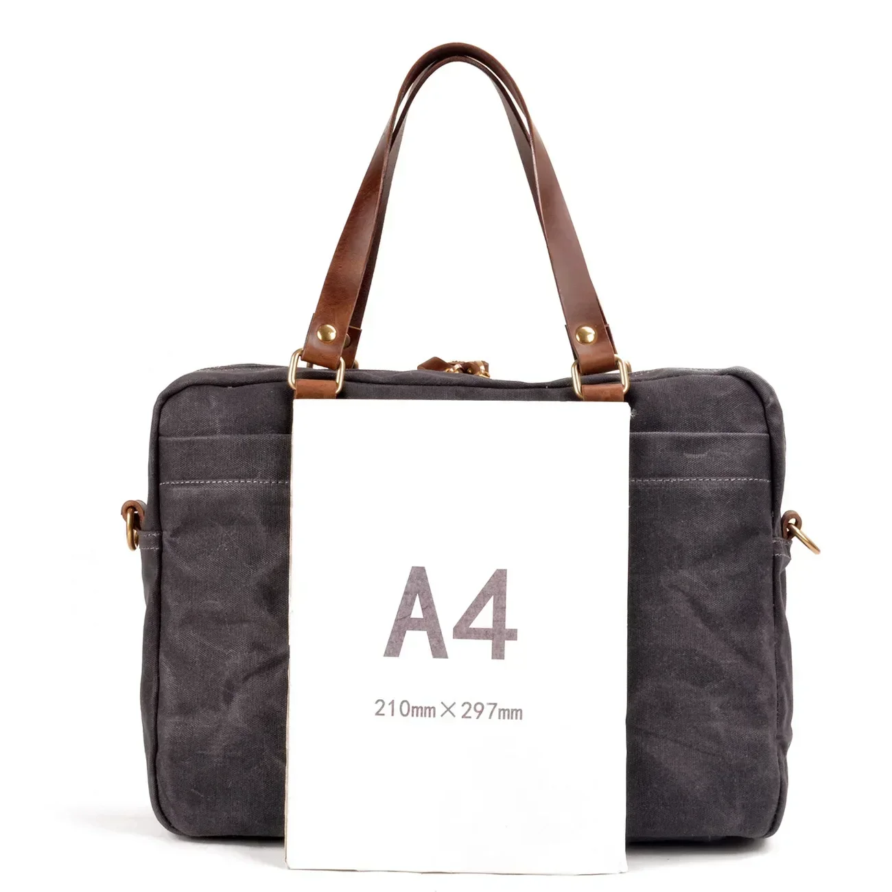 Мужская сумка из восковой парусины кожаная деловой портфель 16-дюймовая для