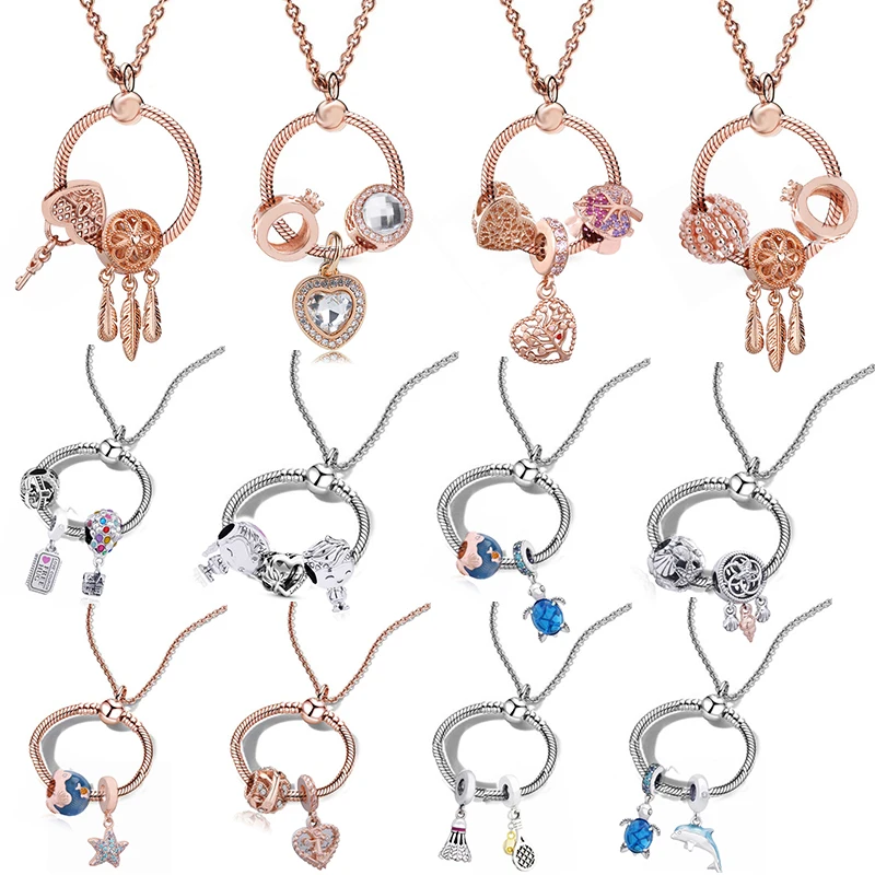 

New Fashion Vibrant Forest Pendant Necklaces for Women Couple Silver Color Choker Necklace Jewelry Lucky Symbol Gift for Mother