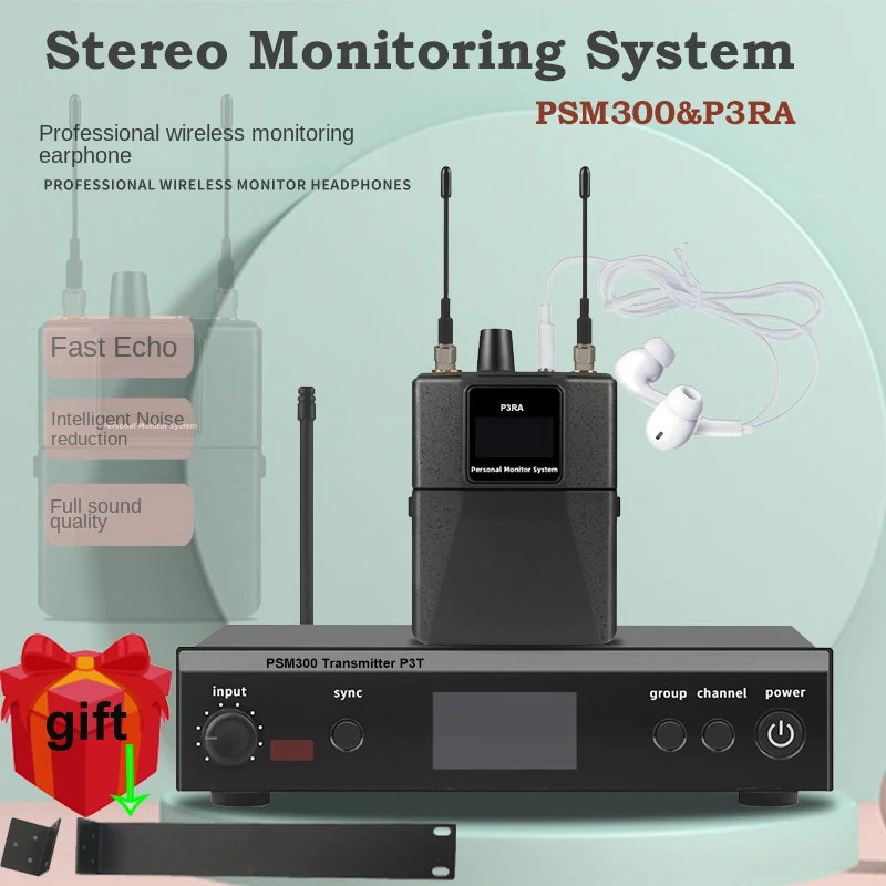 PSM300 In-Ear Monitor System P3RA Receiver Stereo Monitoring Bands 500-900MHz Professional Digital Sound Recording Equipmen