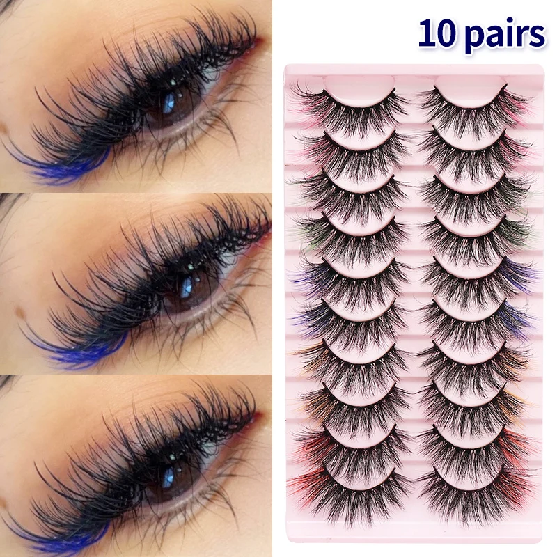 Ed Lash Natural Mink Fluffy Colorful Eyelashes Volume Fan La
