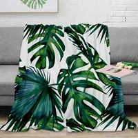 classic palm leaves tropical jungle green throw blanket warm microfiber blanket flannel blanket for beds