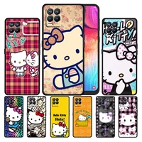 cute anime hello kitty for oppo gt master find x5 x3 realme 9 8 6 c3 c21y pro lite a53s a5 a9 2020 black phone case cover capa