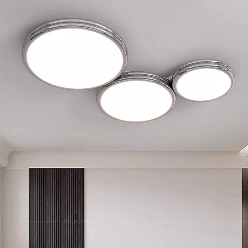 

Retro LED Ceiling Lights Minimalist Cream Round French Living Room Lamps Indoor Aesthetic Lamparas De Techo Home Decorations