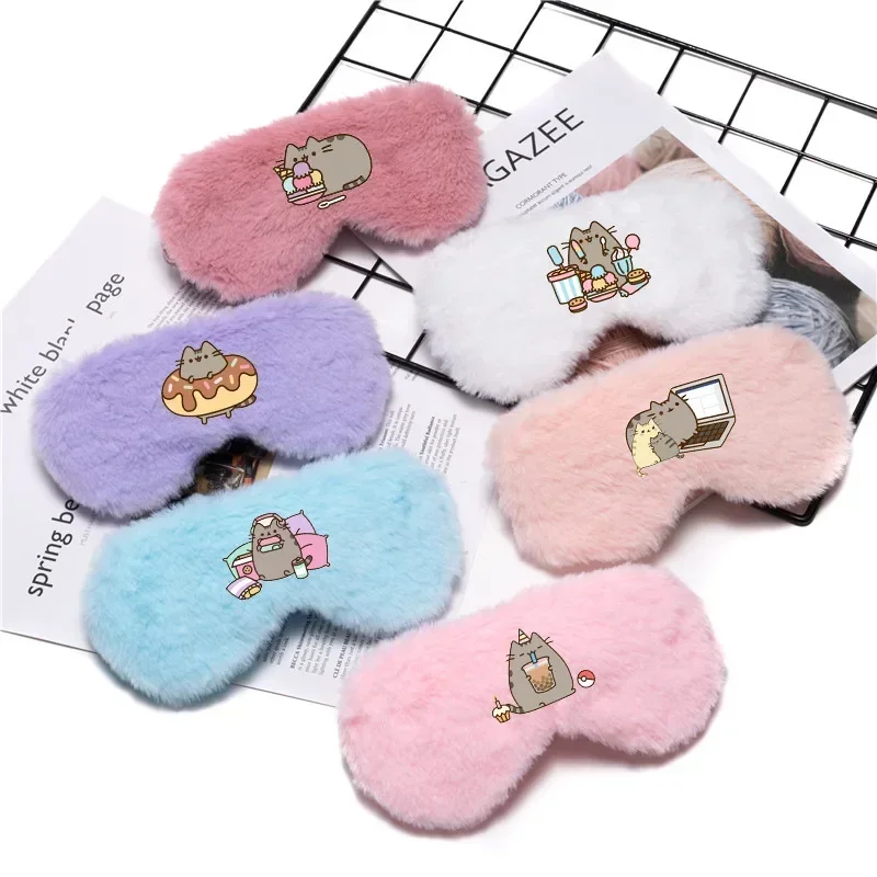 Pusheen плюшевая маска для глаз мультфильм Kawaii сна детей аниме повязка на глаза