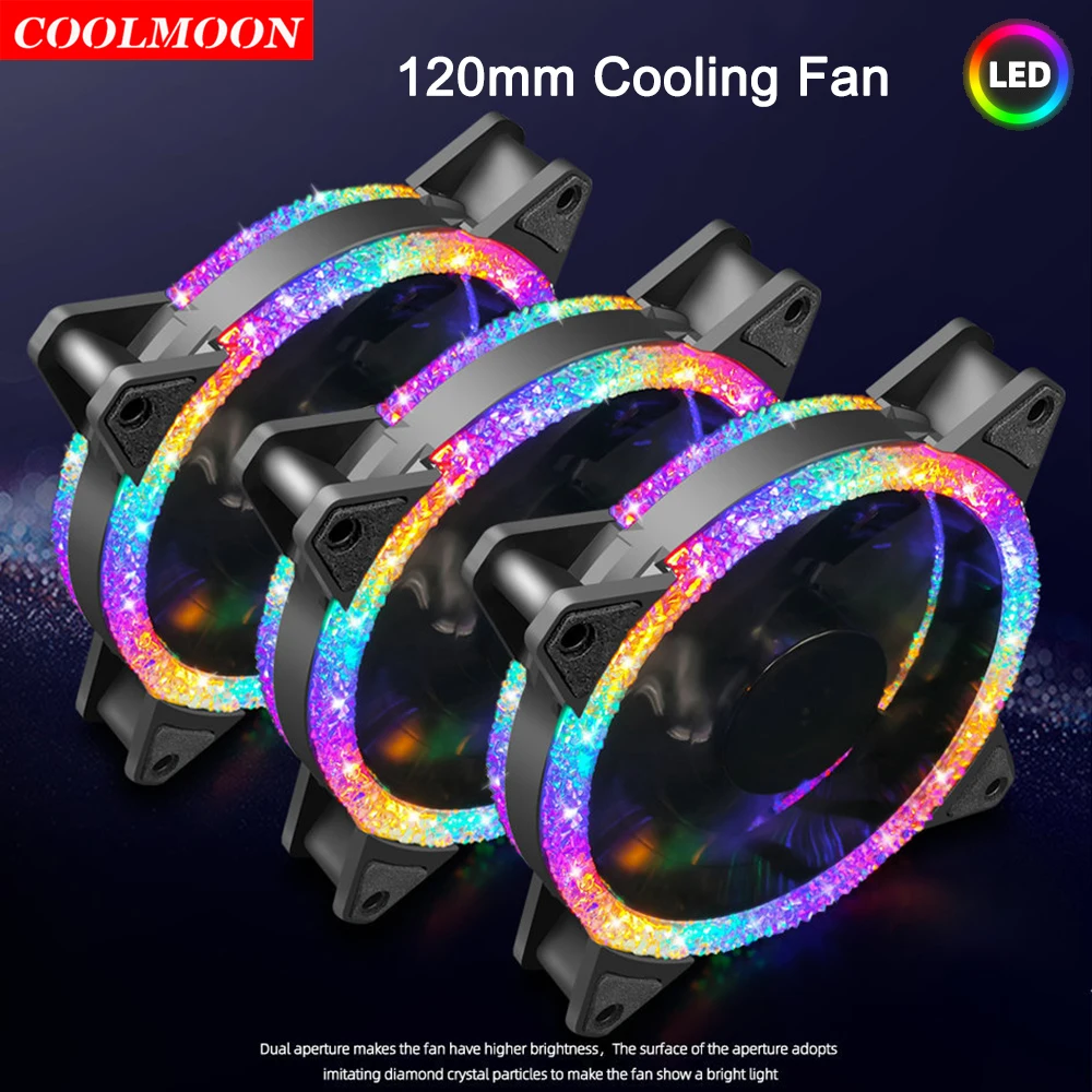 

Кулер охлаждающий Coolmoon Diamond Style, 120 мм, 12 В, IDE, 4 контакта