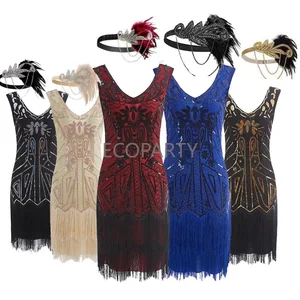 Imported ecowalson Custom made 1920 Dresses for Women Gatsby Dresses for Women Sequin Flapper Dress 1920s Gre
