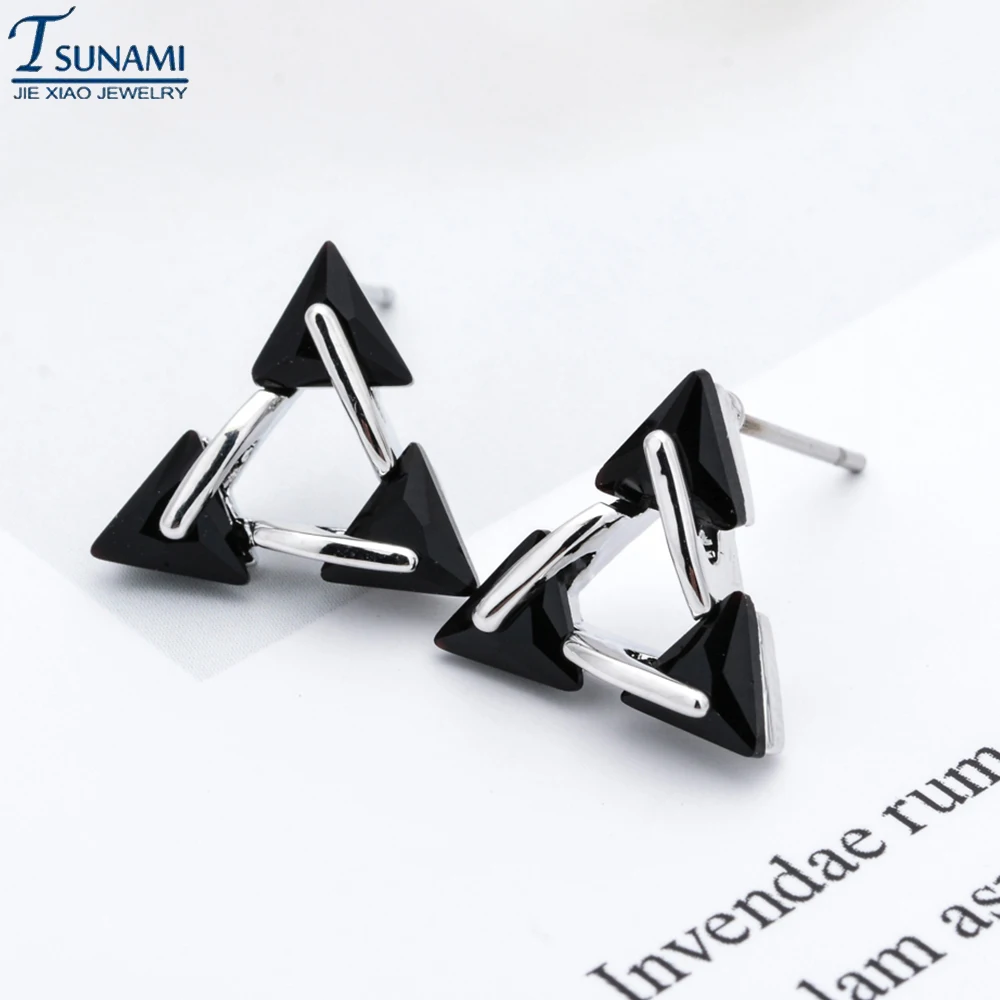 Изящные Модные треугольные серьги из циркония для женщин Креативный дизайн