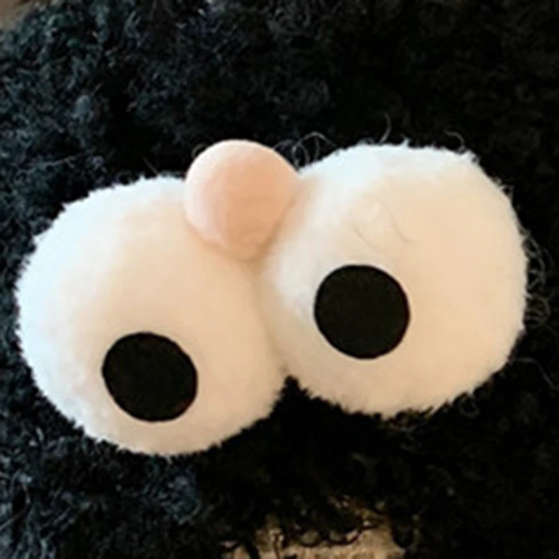 Пушистые меховые тапочки для глаз женские домашние нескользящие милые хлопковые