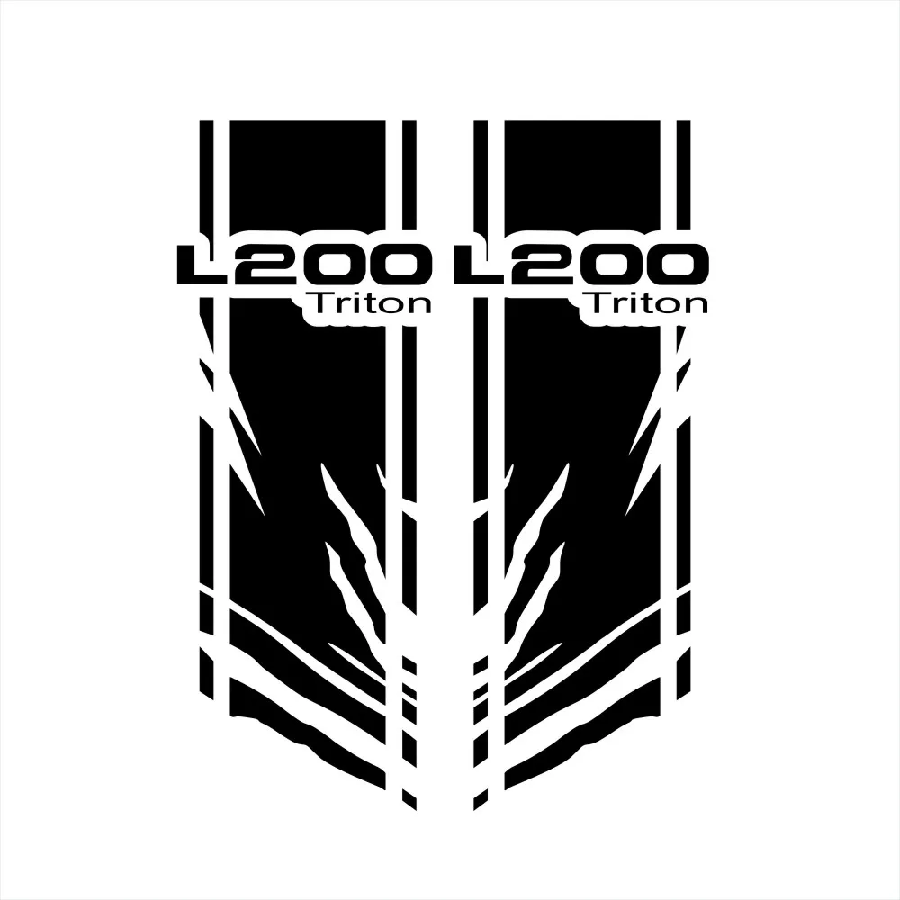 

Полосатые автомобильные наклейки для Mitsubishi L200 Triton, 2 шт., украшение для пикапа, капота грузовика, заднего токарного станка с виниловой пленкой, наклейка, аксессуары