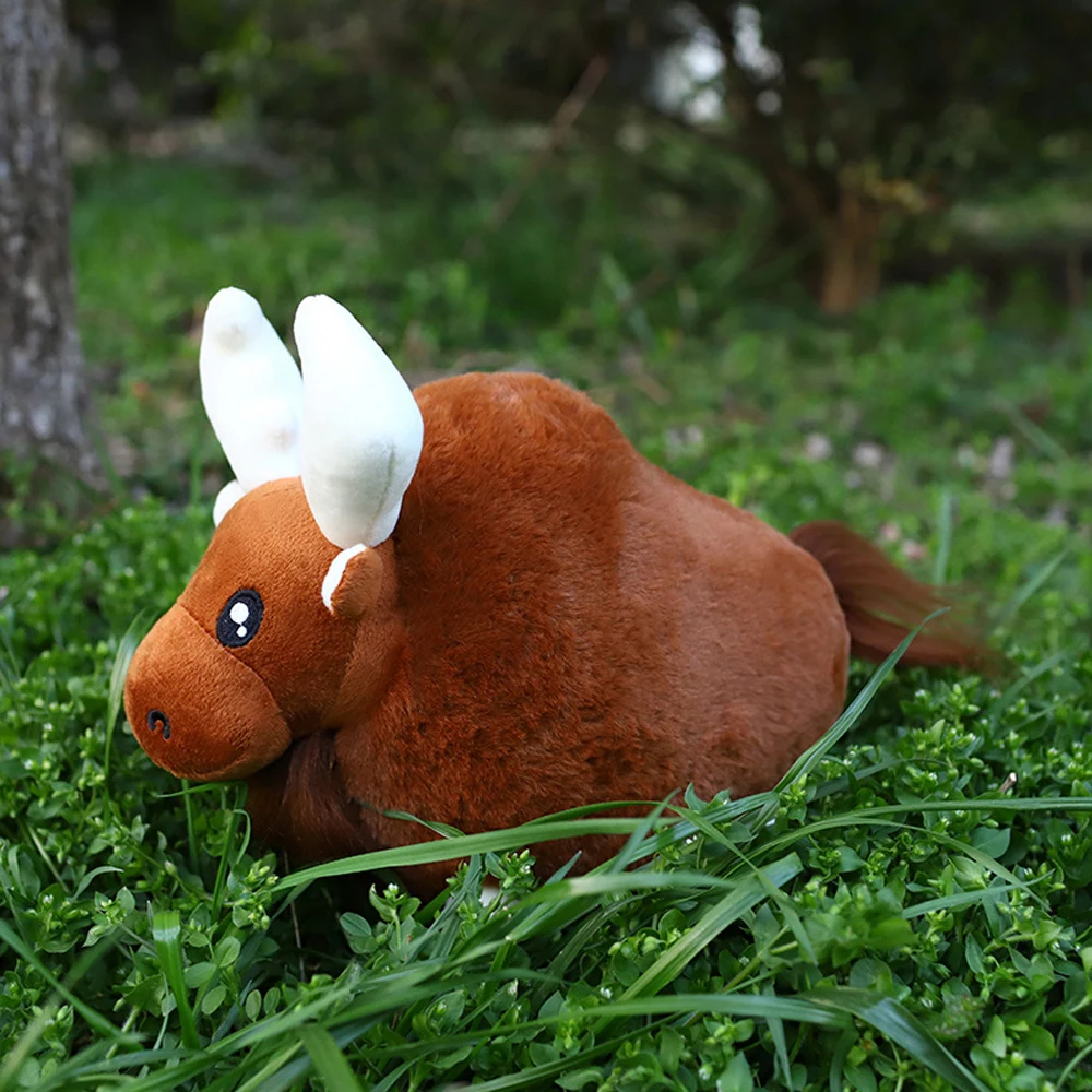 

Cartoon Fluffy Moose Plush Toy Soft Stuffed Animal Alces Dolls Real Life Brown Elk Dolls Birthday Xmas Gifts Peluche Room Decor