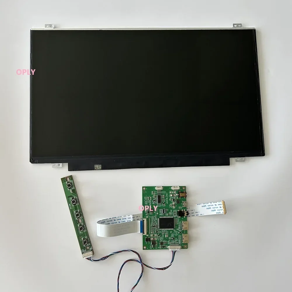 Фото Комплект платы контроллера, 2 мини-HDMI-совместимых DIY + 14-дюймовый монитор с экраном 1366X768 EDP, 14 дюймов, для ПК PS X360, ноутбука, малины №1