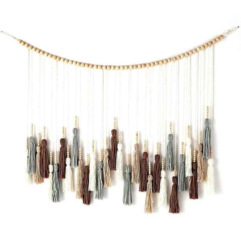 

Large Tassel Wall Hanging, Boho Yarn Tassels Garland Fo Nursery Decor