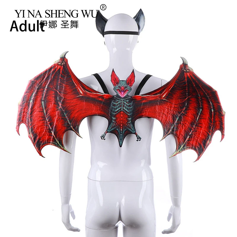 

Anime Devil Halloween Wings Mask Suit Carnival Party Decoration Suit Masquerade Props Adult&Child Vampire Bat Cosplay Costume
