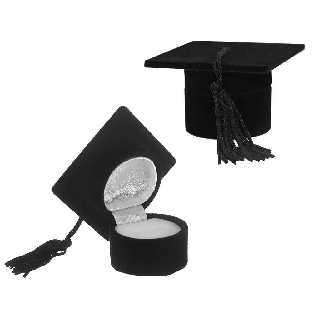 

Box Graduation Gift Ring Jewelry Storage Cap Decorations Boxes Party Hat Ideas Rings Packaging Necklacefinger Grad