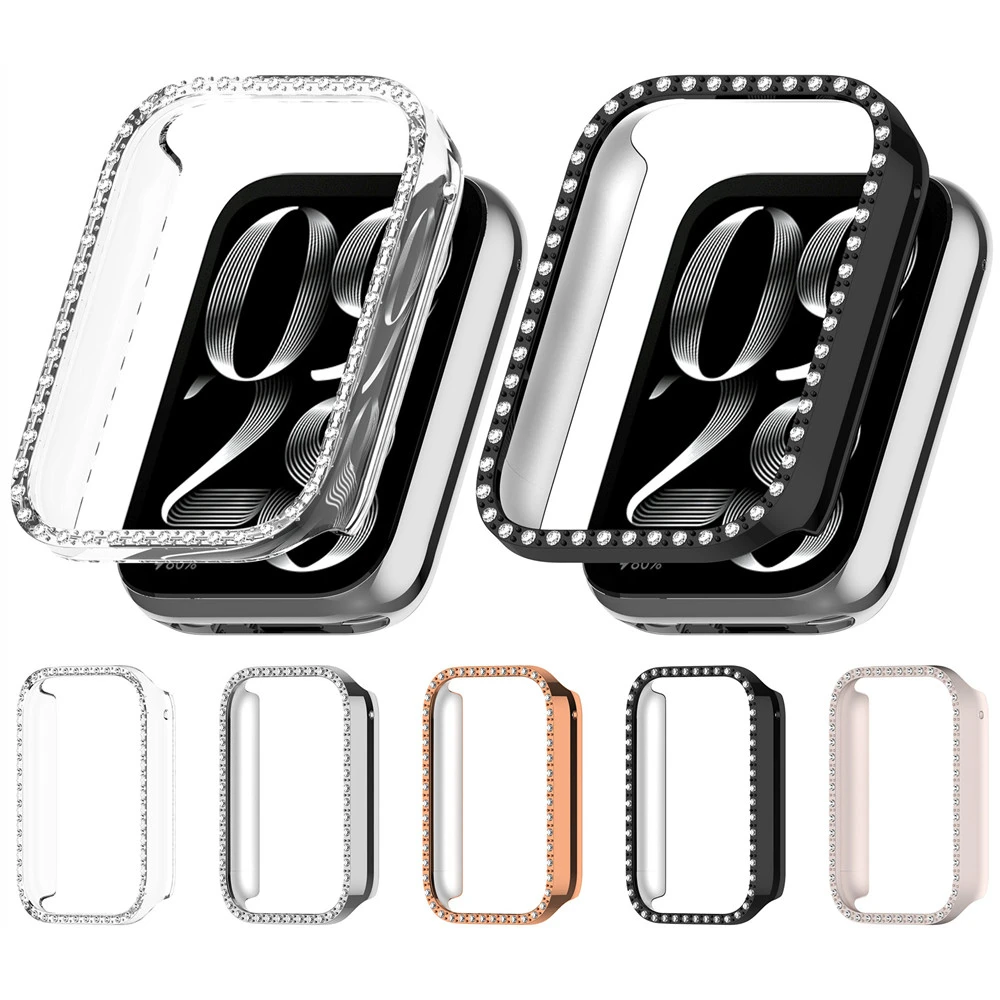 Фото Защитный чехол для Xiaomi mi Band 8 Pro, ремешок для умных часов, ПК, покрытие с инкрустацией бриллиантами, защитный бампер, рамка, корпус Ca №1
